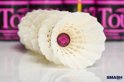 RSL No. 4 shuttlecock close-up showing feather construction